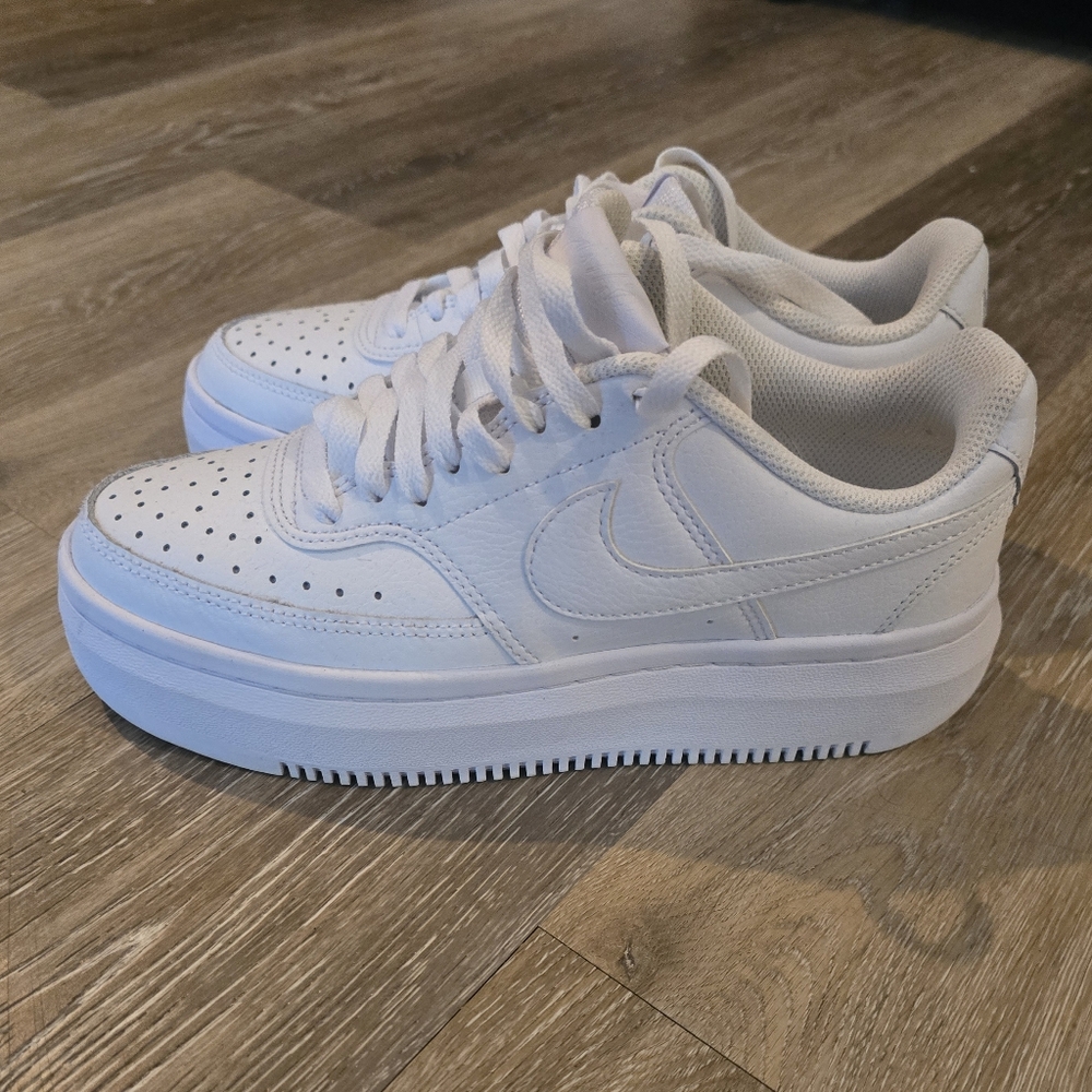 Nike Court Vision Alta White Platform Sneakers
